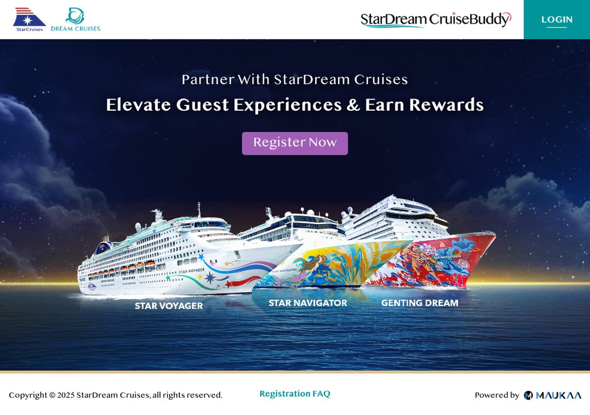 StarDream CruiseBuddy travel agent rewards platform homepage